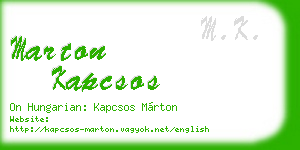 marton kapcsos business card